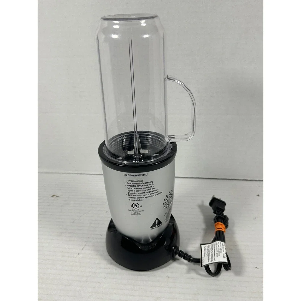 Magic Bullet Personal Blender Silver Black MB-WL076C-02 with Tall Handle‎ Cup